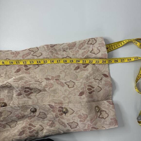 Vintage Givenchy En Plus Jacket Womens 18W Floral Jacquard Gold Button Linen - Picture 11 of 12